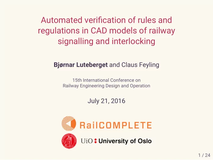 automated verifjcation of rules and regulations in cad