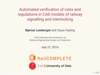 Automated verifjcation of rules and  regulations in CAD models of railway  signalling and