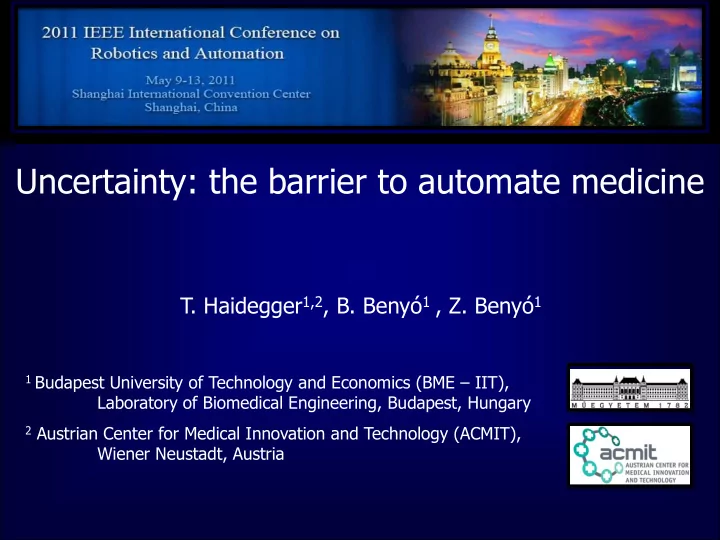 uncertainty the barrier to automate medicine