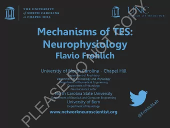 Y  P  O  C  Mechanisms of TES:  T  O  Neurophysiology  N  Flavio Frohlich  O  D  University of