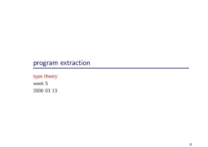 program extraction