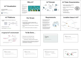 Why IoT  IoT Domain  IoT Data Characteristics  Massive data: 20.4 Billion connected  Growing