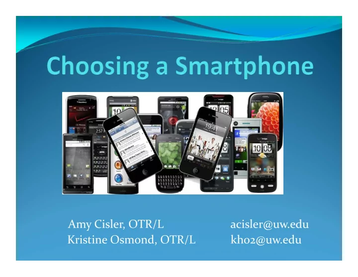 amy cisler otr l acisler uw edu kristine osmond otr l