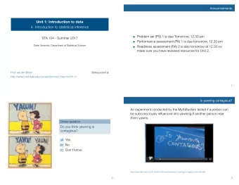 Unit 1: Introduction to data  4. Introduction to statistical inference  Problem set (PS) 1 is
