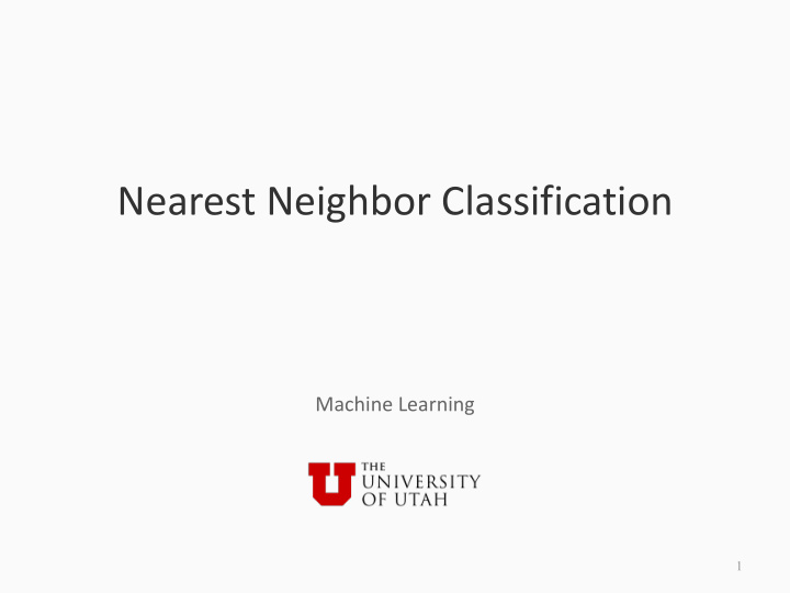 nearest neighbor classification