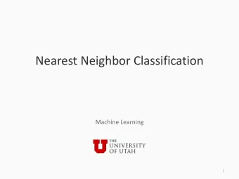 Nearest Neighbor Classification  Machine Learning  1  This lecture  K-nearest neighbor
