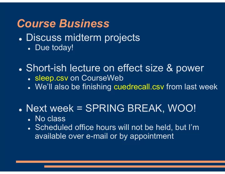 course business