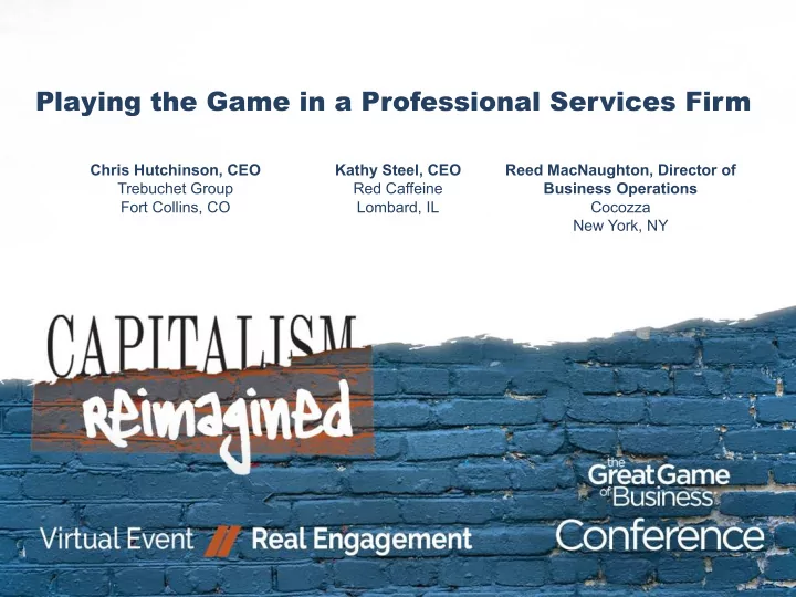 playing the game in a professional services firm