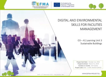 DIG  IGITAL AND ENVIRONMENTAL  SK  SKIL  ILLS FOR FACI  CILITIES  MANAGEMENT O3  A1 Lea  Learnin