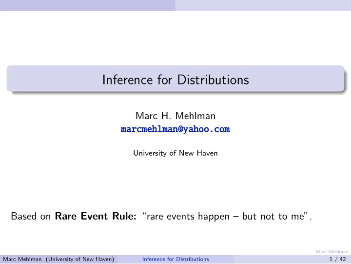 inference for distributions