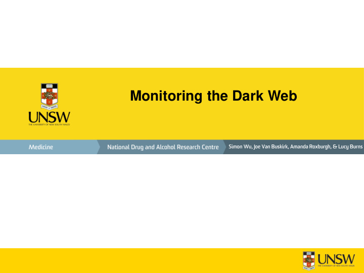 monitoring the dark web