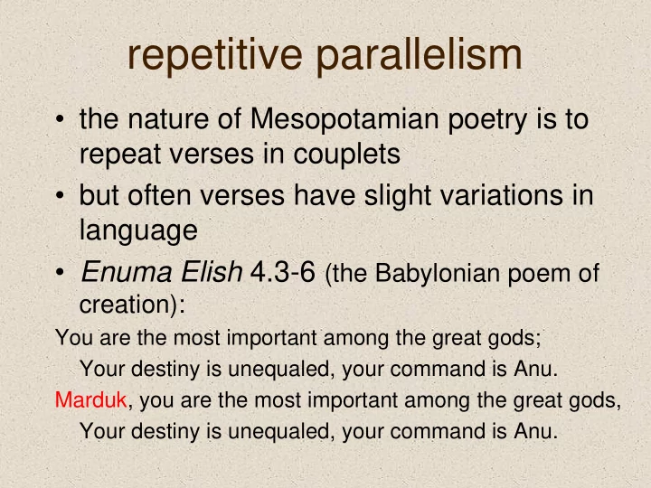 repetitive parallelism