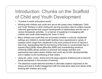 Introduction: Chunks on the Scaffold  of Child and Youth Development  A picture is worth a