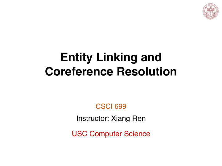 entity linking and coreference resolution