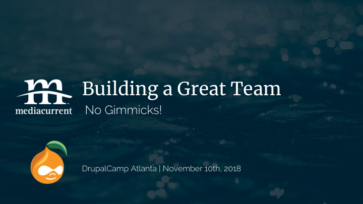building a great team
