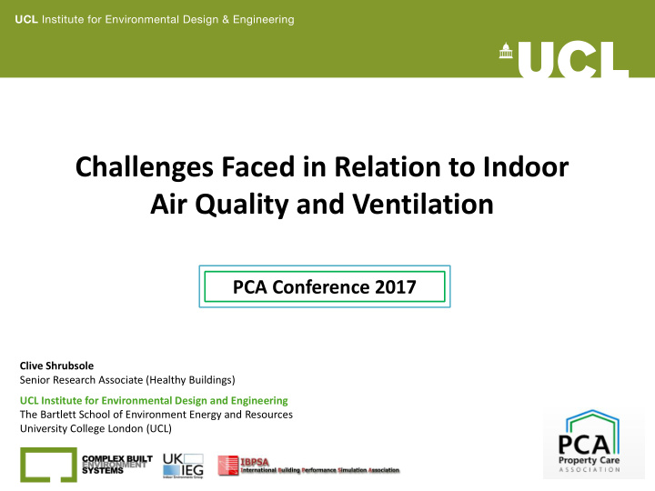 challenges faced in relation to indoor air quality and