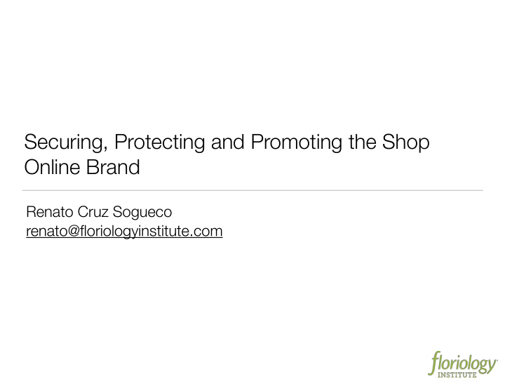 securing protecting and promoting the shop online brand