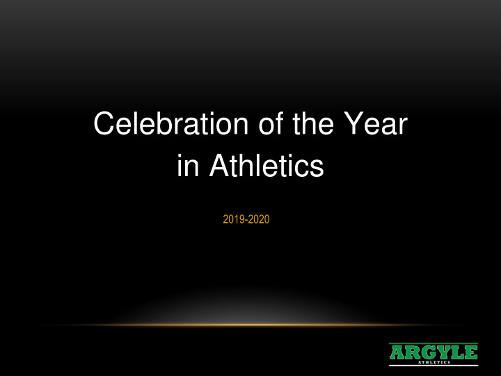 celebration of the year in athletics