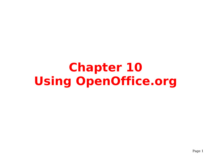 chapter 10 using openoffice org