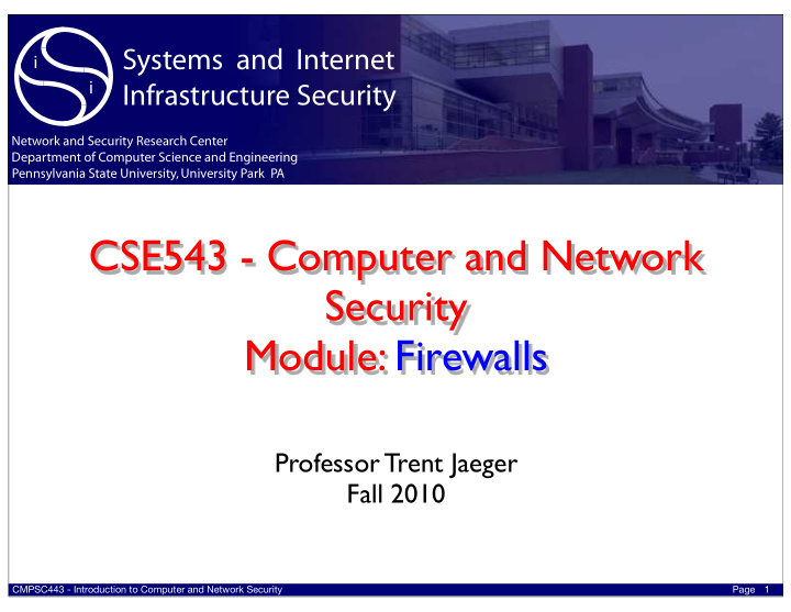 cse543 computer and network security module firewalls