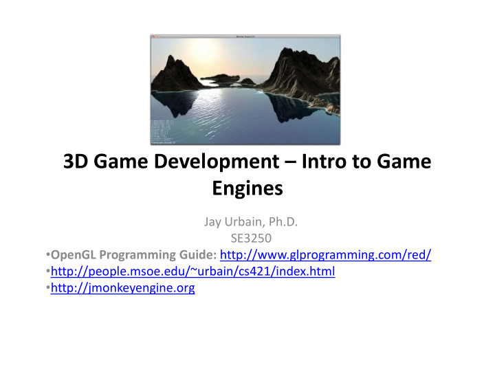 3d game development intro to game engines engines