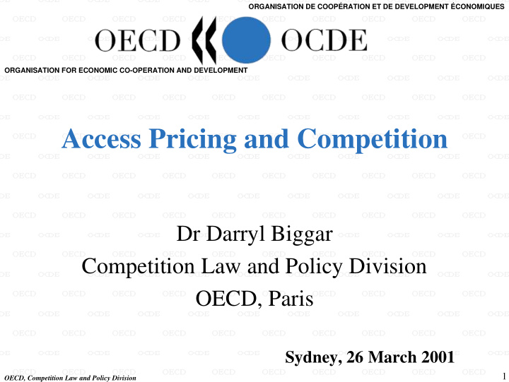 access pricing and competition
