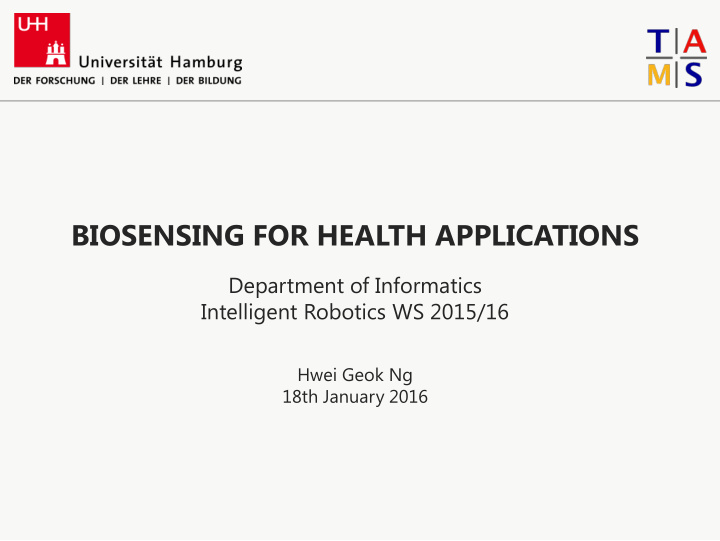 biosensing for health applications