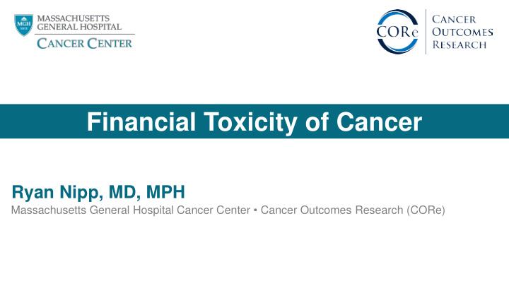 financial toxicity of cancer