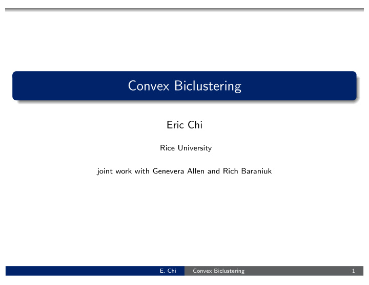 convex biclustering