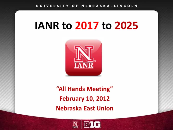 ianr to 2017 to 2025