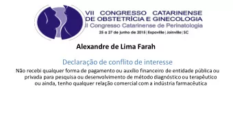 Declarao de conflito de interesse  No recebi qualquer forma de pagamento ou auxlio