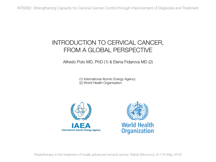 introduction to cervical cancer from a global perspective