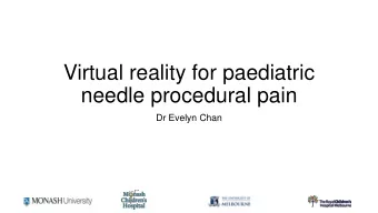 needle procedural pain  Dr Evelyn Chan  Needle pain is common and undermanaged  Needles