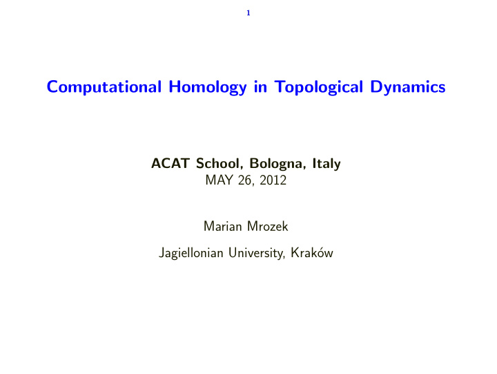 computational homology in topological dynamics