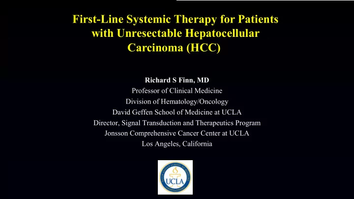 first line systemic therapy for patients with
