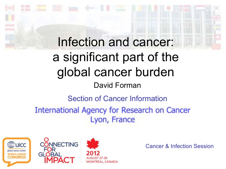 infection and cancer a significant part of the global