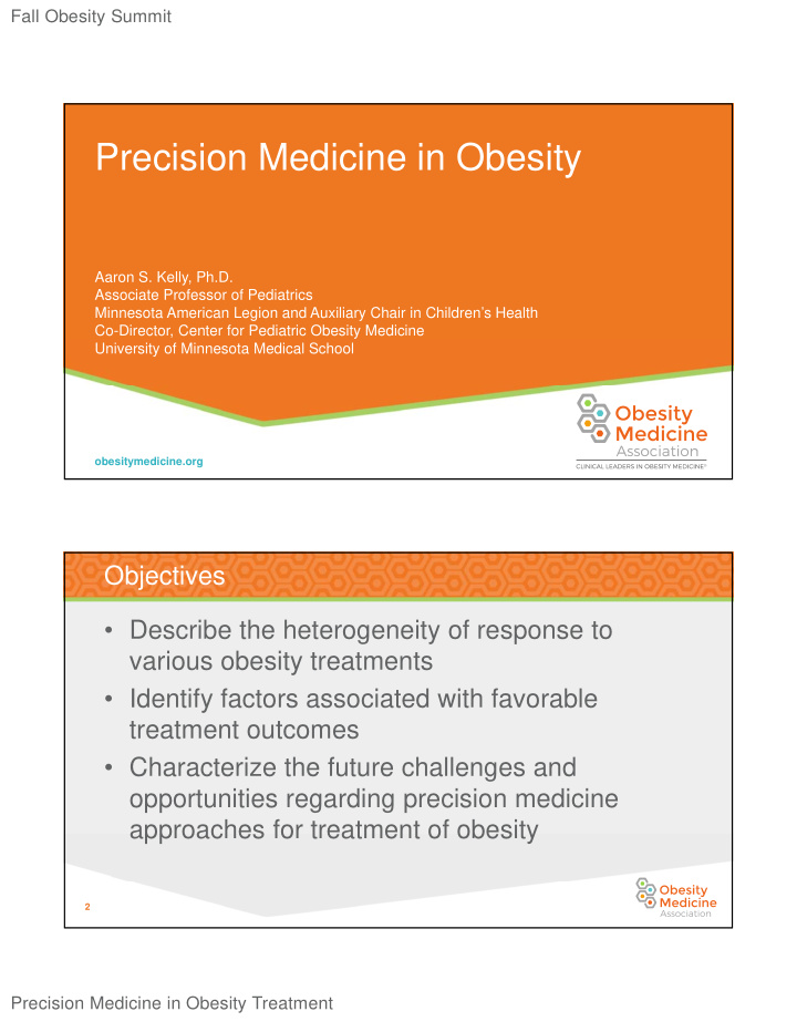 precision medicine in obesity