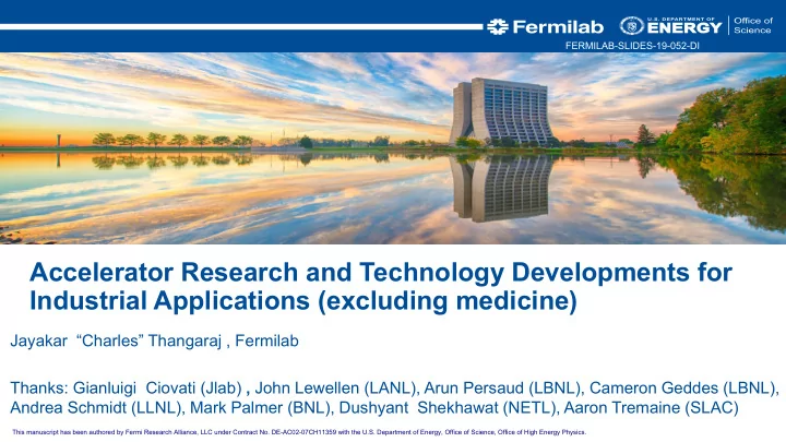 accelerator research and technology developments for