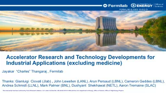 Accelerator Research and Technology Developments for  Industrial Applications (excluding medicine)