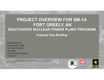 PROJECT OVERVIEW FOR SM-1A  FORT GREELY, AK  237  217  200  80  252  237  217  200  119  174  237