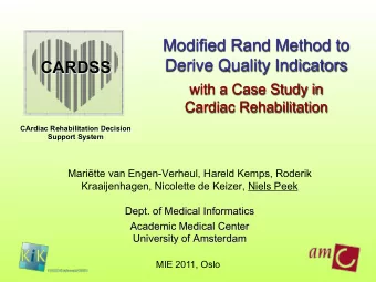 Modified Rand Method to  Derive Quality Indicators CARDSS  with a Case Study in  Cardiac