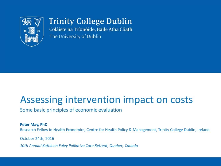 assessing intervention impact on costs