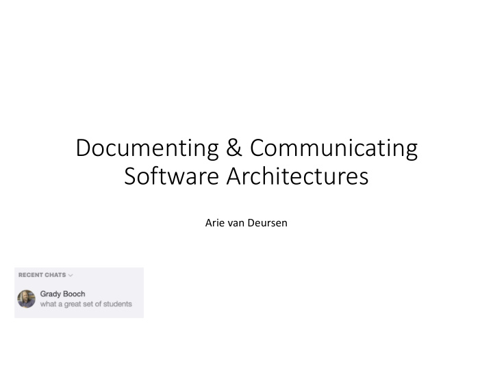 documenting communicating software architectures