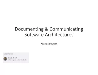 Documenting &amp; Communicating  Software Architectures  Arie van Deursen  2  AOSA Example: Git  1.