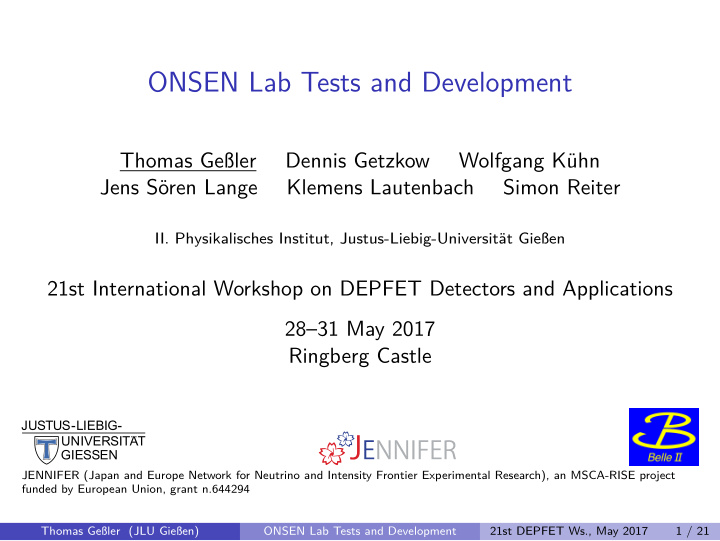 onsen lab tests and development
