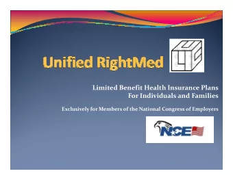 Limited Benefit Health Insurance Plans  Limited Benefit Health Insurance Plans  For Individuals and
