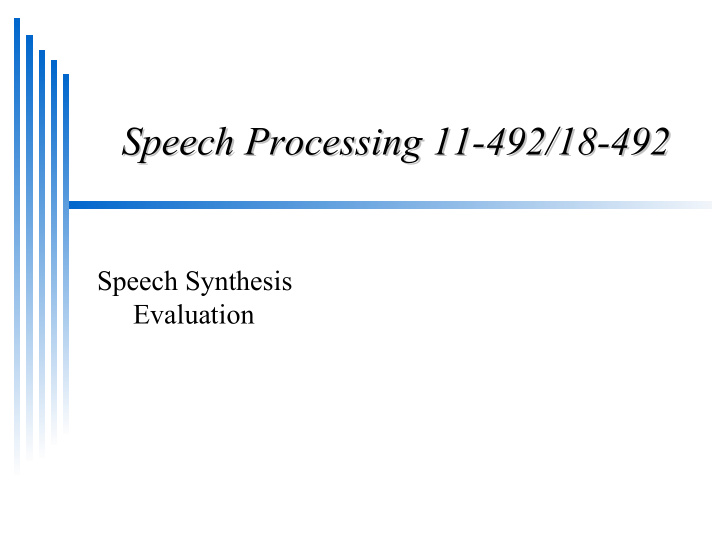 speech processing 11 492 18 492 speech processing 11 492