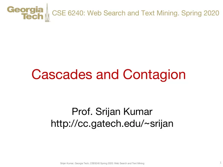 cascades and contagion