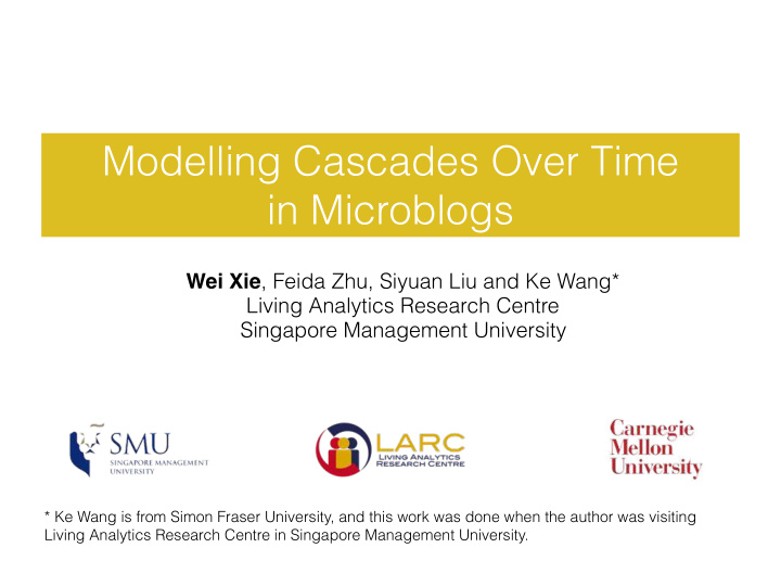 modelling cascades over time in microblogs