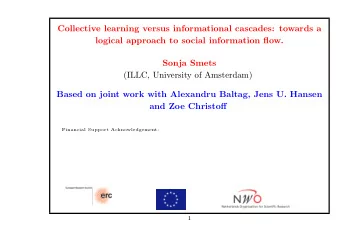 Collective learning versus informational cascades: towards a  logical approach to social